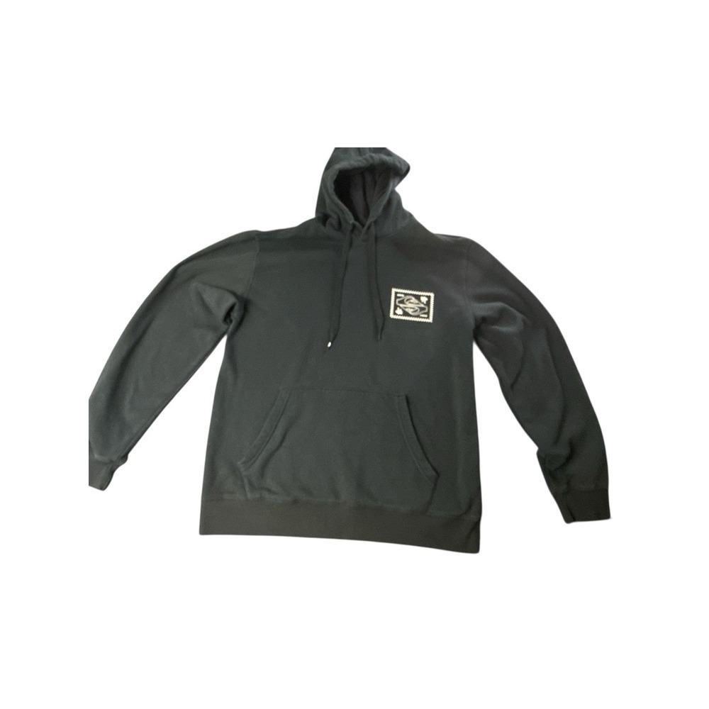 Quiksilver Men's Black Stamp Graphic Pullover Hoodie Medium